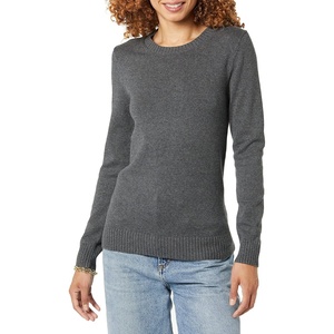 image:imageAmazon Essentials Womens 100 Cotton Crewneck Sweater Available in Plus SizeCharcoal Heather