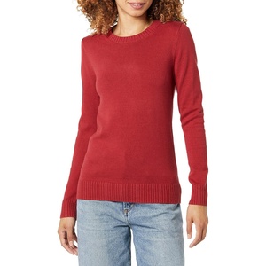 image:imageAmazon Essentials Womens 100 Cotton Crewneck Sweater Available in Plus SizeDark Red