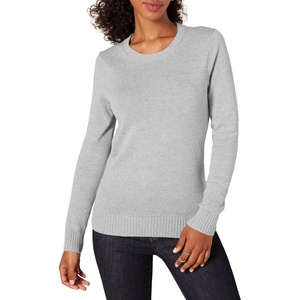 image:imageAmazon Essentials Womens 100 Cotton Crewneck Sweater Available in Plus SizeLight Grey Heather