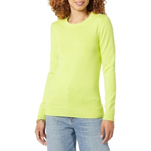 image:imageAmazon Essentials Womens 100 Cotton Crewneck Sweater Available in Plus SizeLime Green