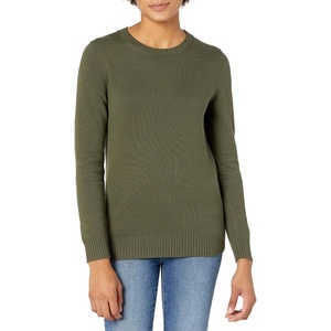 image:imageAmazon Essentials Womens 100 Cotton Crewneck Sweater Available in Plus SizeOlive