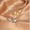 image:imageAmazon Essentials Brass Puffy Heart Stud Earrings for Women with Secure PushbacksSilverTone