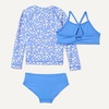 image:imageAmazon Essentials Girls Long Sleeve Rash Guard ThreePiece Bikini Swim SetBlueDitsy Floral