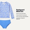 image:imageAmazon Essentials Girls Long Sleeve Rash Guard ThreePiece Bikini Swim SetBlueDitsy Floral
