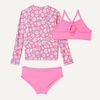 image:imageAmazon Essentials Girls Long Sleeve Rash Guard ThreePiece Bikini Swim SetBright PinkShells