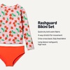 image:imageAmazon Essentials Girls Long Sleeve Rash Guard ThreePiece Bikini Swim SetStrawberriesTomato Red