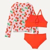 image:imageAmazon Essentials Girls Long Sleeve Rash Guard ThreePiece Bikini Swim SetStrawberriesTomato Red