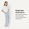 image:imageAmazon Essentials Girls Ultra Soft RelaxedFit Wide Leg Cargo JeansClassic Light Wash