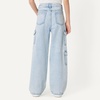 image:imageAmazon Essentials Girls Ultra Soft RelaxedFit Wide Leg Cargo JeansClassic Light Wash