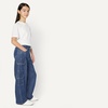 image:imageAmazon Essentials Girls Ultra Soft RelaxedFit Wide Leg Cargo JeansClassic Medium Wash