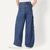 image:imageAmazon Essentials Girls Ultra Soft RelaxedFit Wide Leg Cargo JeansClassic Medium Wash
