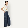 image:imageAmazon Essentials Girls Ultra Soft RelaxedFit Wide Leg Cargo JeansDark Wash