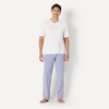 image:imageAmazon Essentials Mens Cotton Stretch Poplin Pant with Cotton Jersey TShirt Pajama SetCheckIvory