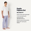 image:imageAmazon Essentials Mens Cotton Stretch Poplin Pant with Cotton Jersey TShirt Pajama SetCheckIvory