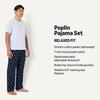 image:imageAmazon Essentials Mens Cotton Stretch Poplin Pant with Cotton Jersey TShirt Pajama SetDucksLight Blue