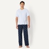 image:imageAmazon Essentials Mens Cotton Stretch Poplin Pant with Cotton Jersey TShirt Pajama SetDucksLight Blue
