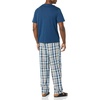 image:imageAmazon Essentials Mens Cotton Stretch Poplin Pant with Cotton Jersey TShirt Pajama SetIndigoNavy Plaid