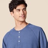 image:imageAmazon Essentials Mens LongSleeve Henley ShirtBlue Heather
