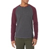 image:imageAmazon Essentials Mens LongSleeve Henley ShirtCharcoal HeatherBurgundy