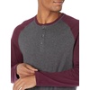 image:imageAmazon Essentials Mens LongSleeve Henley ShirtCharcoal HeatherBurgundy