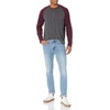 image:imageAmazon Essentials Mens LongSleeve Henley ShirtCharcoal HeatherBurgundy