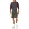 image:imageAmazon Essentials Mens LongSleeve Henley ShirtCharcoal HeatherBurgundy