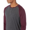 image:imageAmazon Essentials Mens LongSleeve Henley ShirtCharcoal HeatherBurgundy