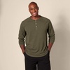image:imageAmazon Essentials Mens LongSleeve Henley ShirtOlive Heather