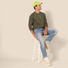 image:imageAmazon Essentials Mens LongSleeve Henley ShirtOlive Heather