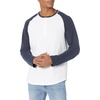 image:imageAmazon Essentials Mens LongSleeve Henley ShirtWhiteNavy