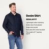 image:imageAmazon Essentials Mens RegularFit LongSleeve Denim Shirt Lightweight Cotton Chambray ButtonDownRinse