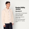 image:imageAmazon Essentials Mens Rigid Denim RelaxedFit Utility Jacket with PocketsEcru