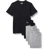 image:imageAmazon Essentials Mens Slim Fit Crewneck Undershirts Pack of 6BlackGrey Heather