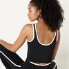 image:imageAmazon Essentials Womens Active FormFlex Buttery Soft Light Support Crop Tank with BraBlackWhite
