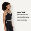 image:imageAmazon Essentials Womens Active FormFlex Buttery Soft Light Support Crop Tank with BraBlackWhite
