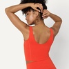 image:imageAmazon Essentials Womens Active FormFlex Buttery Soft Light Support Crop Tank with BraBright Red