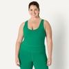 image:imageAmazon Essentials Womens Active FormFlex Buttery Soft Light Support Crop Tank with BraEmerald Green
