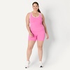 image:imageAmazon Essentials Womens Active FormFlex Buttery Soft Light Support Crop Tank with BraFlamingo PinkWhite