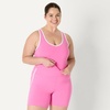 image:imageAmazon Essentials Womens Active FormFlex Buttery Soft Light Support Crop Tank with BraFlamingo PinkWhite