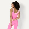 image:imageAmazon Essentials Womens Active FormFlex Buttery Soft Light Support Crop Tank with BraFlamingo PinkWhite