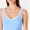 image:imageAmazon Essentials Womens Active FormFlex Buttery Soft Light Support Crop Tank with BraLight BlueWhite