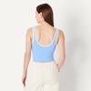 image:imageAmazon Essentials Womens Active FormFlex Buttery Soft Light Support Crop Tank with BraLight BlueWhite