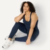 image:imageAmazon Essentials Womens Active FormFlex Buttery Soft Light Support Crop Tank with BraNavy