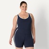 image:imageAmazon Essentials Womens Active FormFlex Buttery Soft Light Support Crop Tank with BraNavyWhite