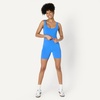image:imageAmazon Essentials Womens Active FormFlex Buttery Soft Light Support Crop Tank with BraOcean Blue
