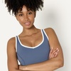 image:imageAmazon Essentials Womens Active FormFlex Buttery Soft Light Support Crop Tank with BraSlate GreyWhite