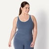 image:imageAmazon Essentials Womens Active FormFlex Buttery Soft Light Support Crop Tank with BraSlate GreyWhite