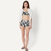 image:imageAmazon Essentials Womens Boy Short Swim Bikini Bottom with Full CoverageCream Black Floral