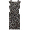 image:imageAmazon Essentials Womens Cap Sleeve BoatNeck Faux Wrap DressBlack  Ditsy Floral
