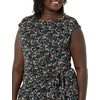 image:imageAmazon Essentials Womens Cap Sleeve BoatNeck Faux Wrap DressBlack  Ditsy Floral